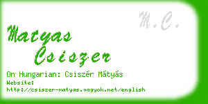 matyas csiszer business card
