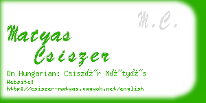 matyas csiszer business card